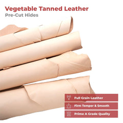 ELW Vegetable Tanned Leather Shoulder 9-10 oz. (3.6-4mm) Thickness Weight Pre-Cut Hides from 2.5 to 25 SQ FT Full Grain Leather Tooling Craft Repair