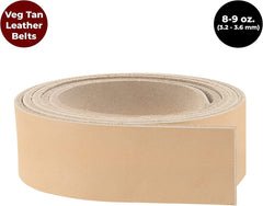 #2 Vegetable Tan Import Cowhide Leather Strip 8/9 oz Size: 50" Length and 1/2" to 4" Width