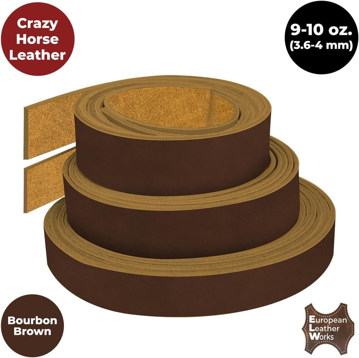 9-10 oz. (3-4mm) Oil Tanned Leather Blank Belts in 66"-68" Long Full Grain Cowhide Crazy Horse Leather Straps
