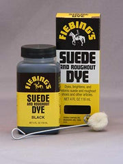 Fiebing's Black Suede Dye (4 oz) - Recolor, Brighten & Restore Suede & Roughout Leather Shoes, Furniture, Purse - Includes Wool Dauber for Easy Application - Flexible When Dry, Won't Crack or Peel