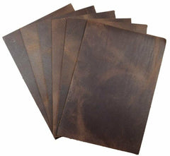 Full Grain Leather 4"x6" Set of 6 Special Offer 100% Cowhide 5/6oz (2.0mm) Brown