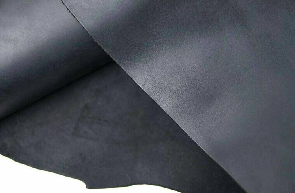 ELW Tooling Leather 5/6 OZ (2-2.4mm) Thickness | Black Color | Finished Full Grain Leather Cowhide Handmade Perfect for Crafting, Sewing, Molding, Workshop