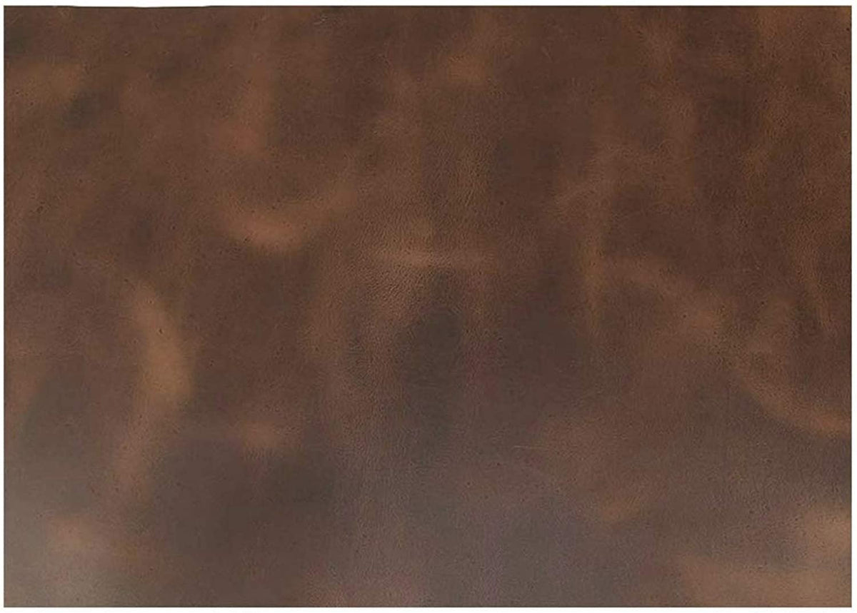 4-6 oz. (1.8-2.4mm) Bourbon Brown Full Grain Leather 16"×18" - Natural Cowhide for Crafts, Wallets, Tooling & Projects Main image