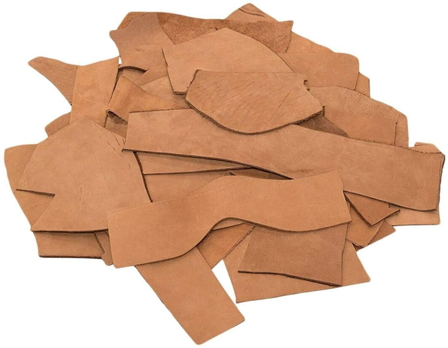 ELW Genuine Natural Full Grain Leather 5 lbs Sizes Scraps, Trimming 5/6 OZ (2-2.4mm) Perfect for Leather Crafts, DIY, Accessories, Sheaths, Holsters, Repair : Tobacco Brown Secondary image