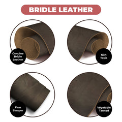 12-14 oz (4.8-5.6mm) Bridle Veg Tan Leather Cowhide