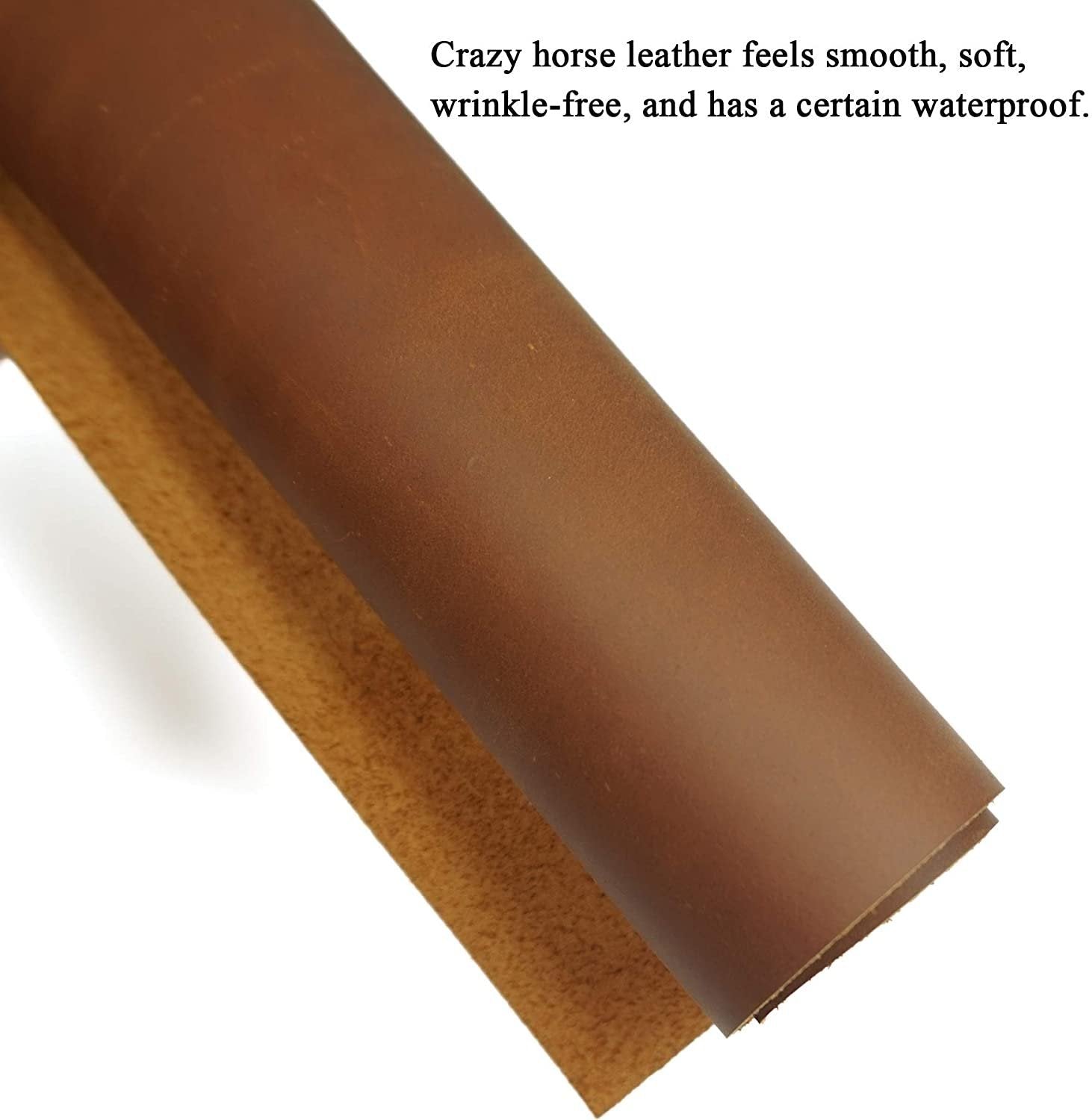 Brown Tooling Leather Square 5-6 oz. (2.0-2.4mm) Thickness Size 12"x48" Cowhide Leather for Crafts Tooling Sewing Hobby Workshop Crafting Secondary image