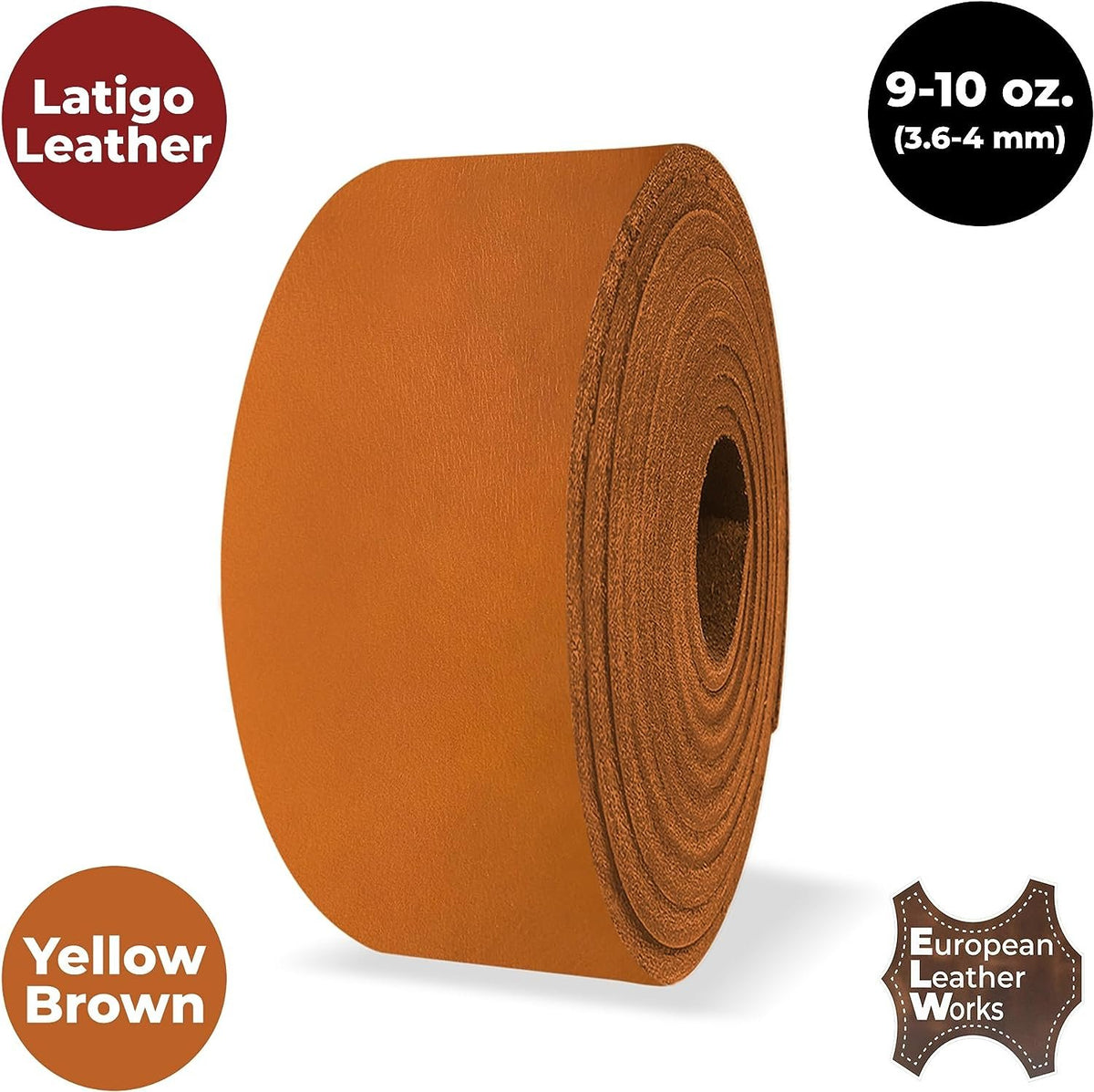 ELW 9-10 oz (3.6-4mm) Latigo Leather Belt Grade Straps & Strips | Size: 8"x60" (20.32 x 152cm) | Forest Green | Full Grain Cowhide, Heavy Duty Holsters, Sheathes, Saddle, Guitar Straps, DIY Crafts