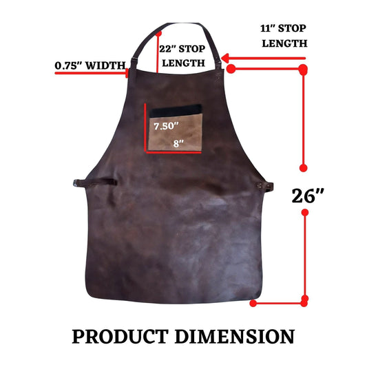 ELW Full Grain Leather Apron-1 Pouch, BBQ Apron, Men & Women's Apron, Kitchen, Cooking, Bartending, Workshop, One Size Fit