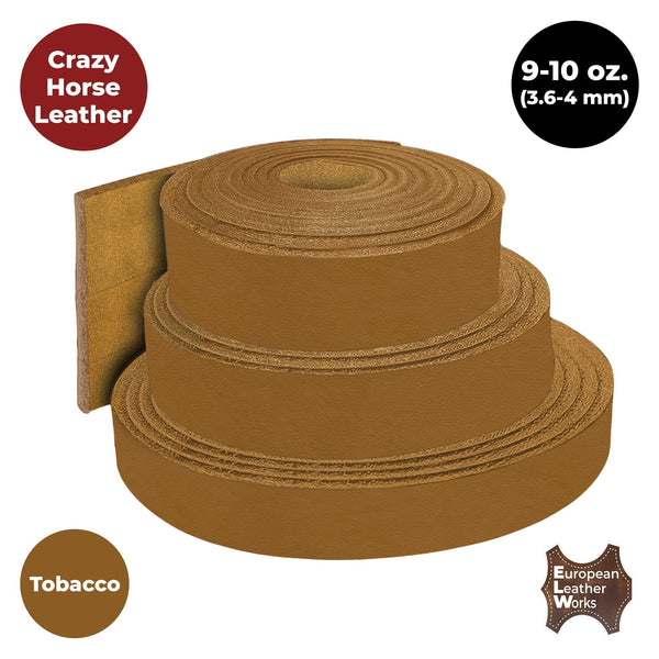 ELW Cowhide 9-10 oz. (3-4mm) Leather Blank Belts 50" Long Full Grain Cowhide Crazy Horse Leather Strap Tooling, Engraving, Knife Sheath