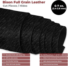 ELW 6-7 oz. (2.4-2.8mm) Pre-Cut | Full Grain Leather Bison Hide Tooling, Carving, Molding, DIY Craft Projects, Bag, Chap, Motorcycle, Shoe, Clothing, Jewelry, Wrapping