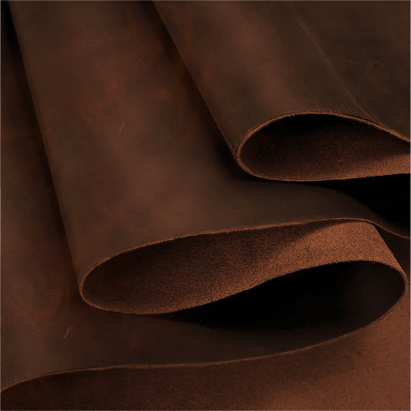 ELW 5-6 oz (2-2.4mm) Thickness Scraps | Bourbon Brown | Sizes:1-30 LBS | Cowhide Full Grain Leather Calf Hide Full Grain Oil Finished Leather Tooling, Holsters, Knife Sheath, Carving, Embossing, Stamping