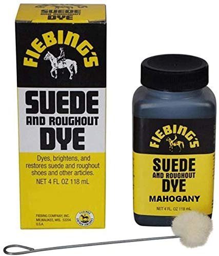 Fiebing's Suede Dye (4 oz) - Recolor, Brighten & Restore Suede & Roughout Leather Shoes, Furniture, Purse - Includes Wool Dauber for Easy Application - Flexible When Dry, Won't Crack or Peel