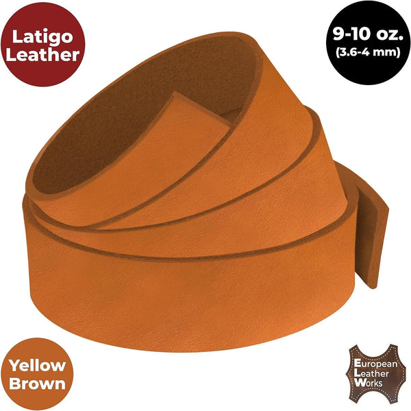 ELW 9-10 oz (3.6-4mm) Latigo Leather Belt Grade Straps & Strips | Size: 8"x60" (20.32 x 152cm) | Forest Green | Full Grain Cowhide, Heavy Duty Holsters, Sheathes, Saddle, Guitar Straps, DIY Crafts