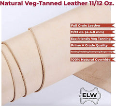 Import Tooling Craft Leather Thick Heavy Weight 11/12 oz | Pre-Cut 16"x18" | Vegetable Tanned | Full Grain | Crafts, Tooling, Hobby Workshop, Repair