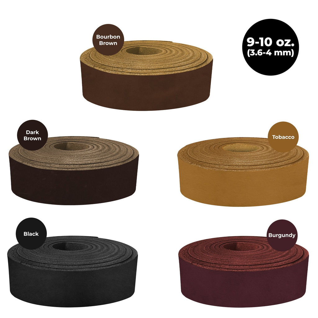 9-10 oz. (3-4mm) Oil Tanned Leather Blank Belts in 66"-68" Long Full Grain Cowhide Crazy Horse Leather Straps