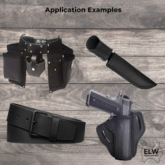 ELW Black Latigo Leather 9-10oz (3.6-4mm) Straps, Belts, Strips 1" to 4" Wide X 72" or 84" Long Full Grain Leather Cowhide Tooling Leather Heavy Weight