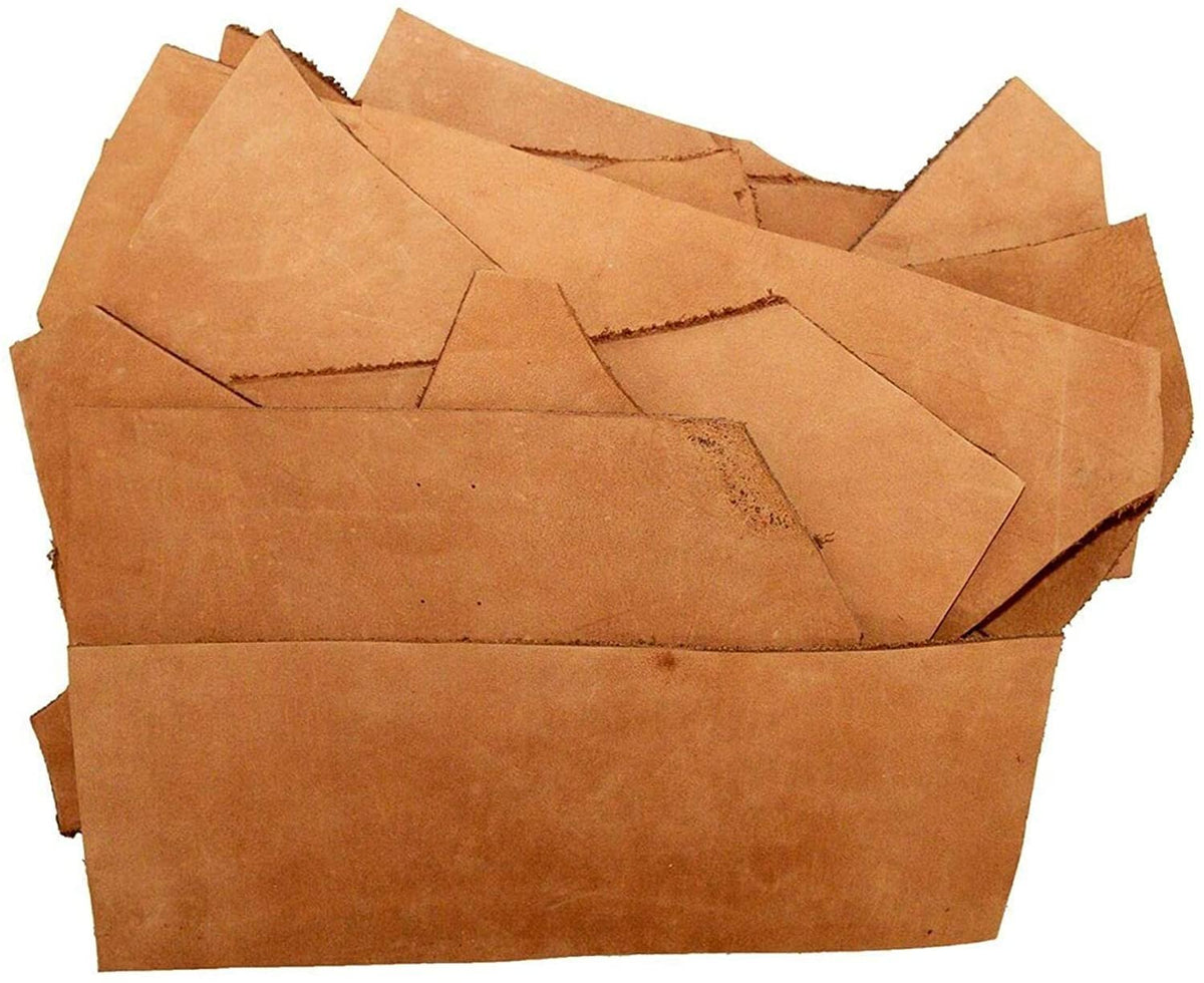 ELW Full Grain Leather 2lb Scraps Tobacco Brown 5/6 OZ (2mm)  Perfect for Crafts, Tooling, Repairs Main image