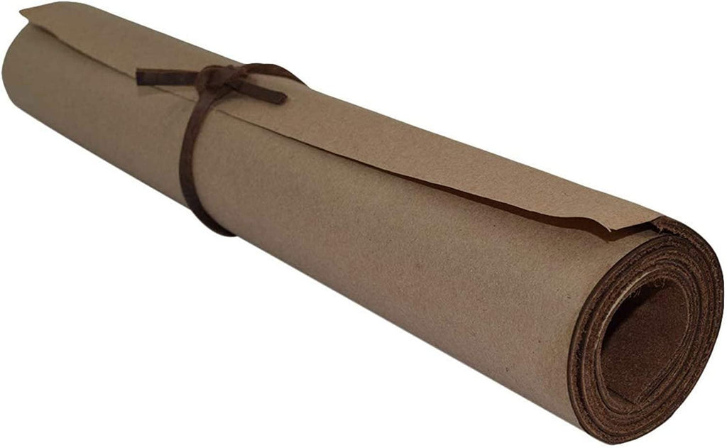 4-6 oz. (1.8-2.4mm) Bourbon Brown Full Grain Leather 16"×18" - Natural Cowhide for Crafts, Wallets, Tooling & Projects