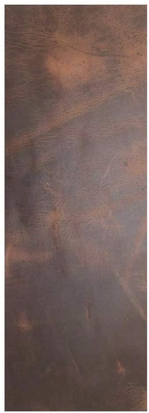 ELW Rustic Leather Rectangles (5" x14") 2 Piece Set for Crafts/Tooling/Hobby Workshop, Medium Weight 5/6 oz (1.6-1.8mm) : Bourbon Brown