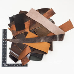 2 LB Leather Scrap Bags Lightweight to Heavy 4-10oz (2-3.6mm) Vegetable Tanned Leather Cowhide