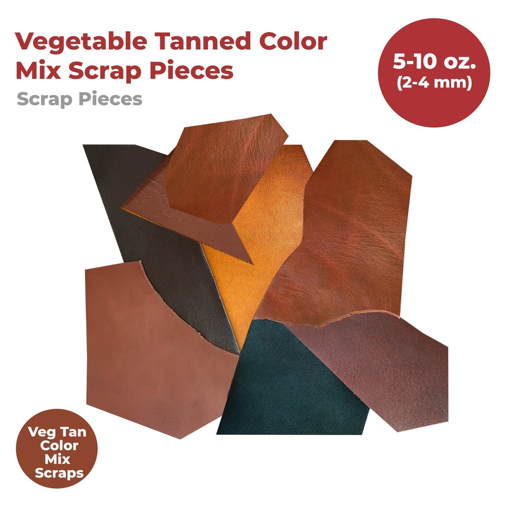 ELW Leather Scraps | Size: 1-100 LB | Genuine Cowhide Leather Remnants for Crafting, Ideal for DIY Leatherworking Projects Tooling, Holsters, Carving, Embossing, Stamping