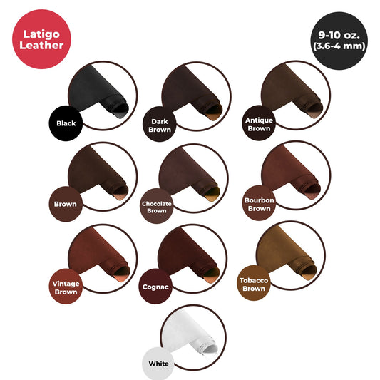9-10 oz (3.6-4.0mm) Craftsmen's Grade Latigo Leather Hides