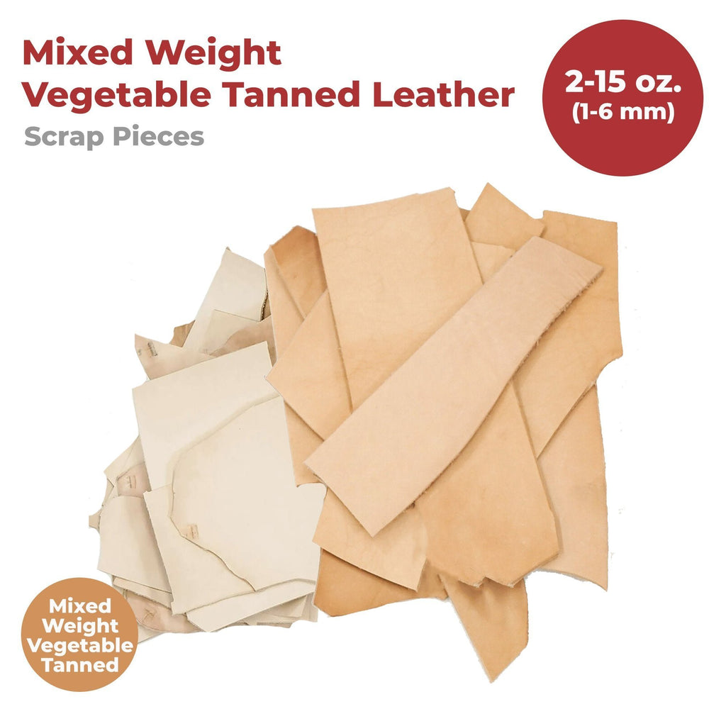 ELW Leather Scraps | Size: 1-100 LB | Genuine Cowhide Leather Remnants for Crafting, Ideal for DIY Leatherworking Projects Tooling, Holsters, Carving, Embossing, Stamping