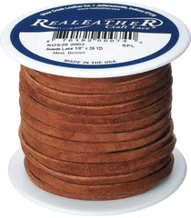 Realeather Cowhide Suede Lace, 1/8" x 25 yd, Multicolors Available