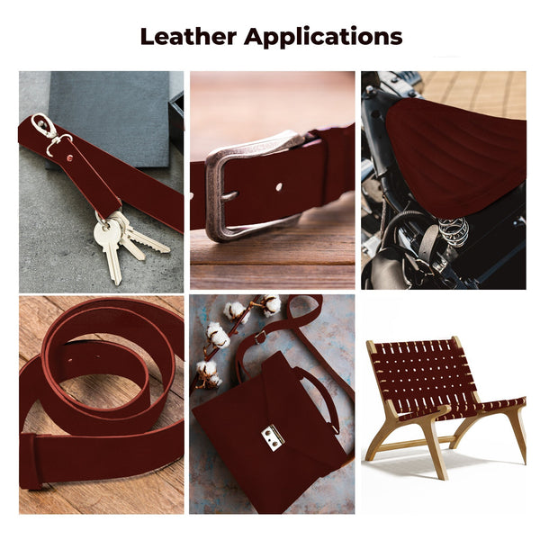 European Leather Work Oil Tanned Waxy Finish Leather 5-6 oz (2-2.4mm)  72" Length Full Grain Cowhide Handmade Leather for DIY, Crafts, Sheaths