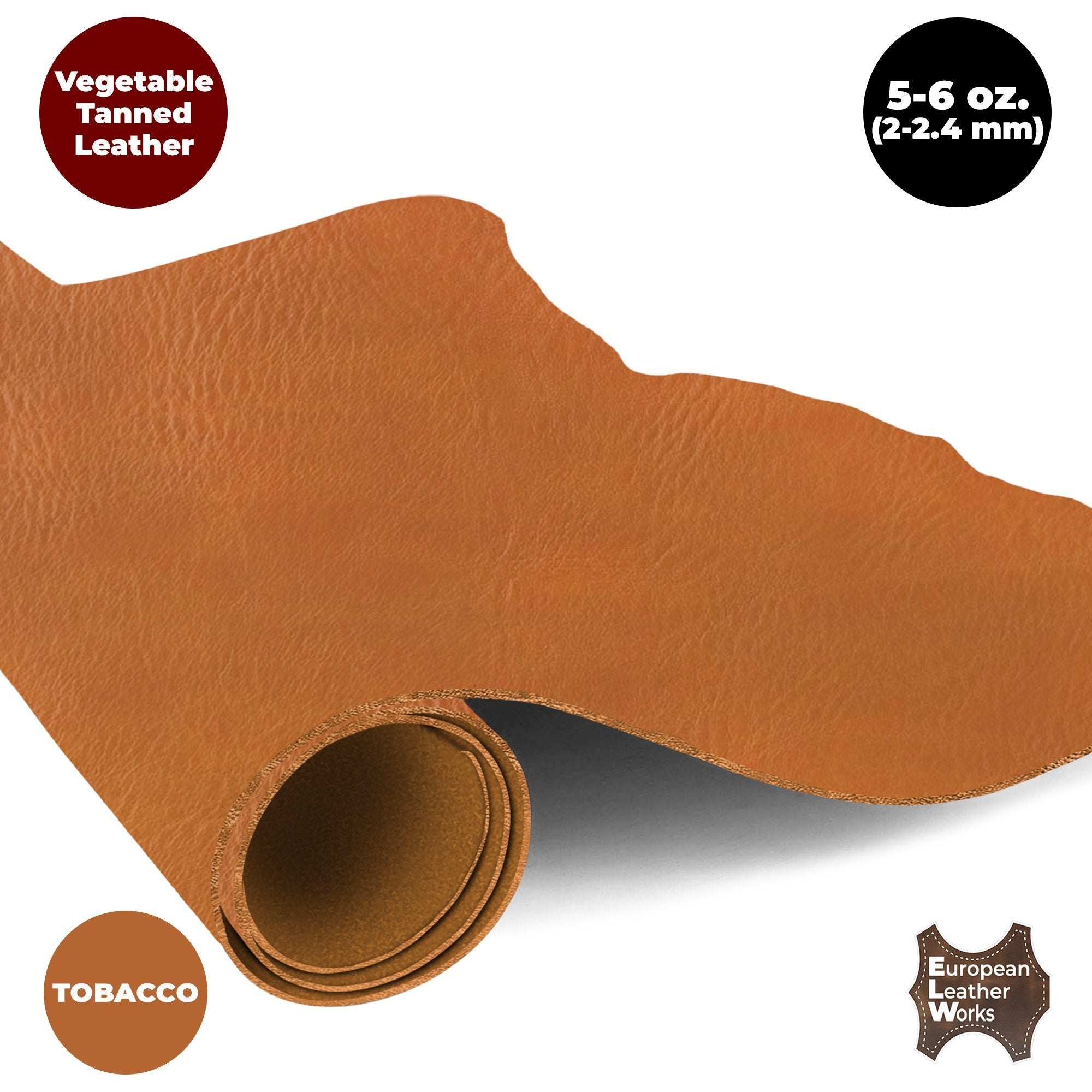 European Leather Work 5-6 oz. (2-2.4mm) Vegetable Tanned Leather Natural Shrunken Grain Cowhide Craftsmen Grade Quality for Tooling, Carving, Engraving, Molding Secondary image