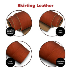 8-10 oz (3-4 mm) Skirting Veg Tan Leather Cowhide