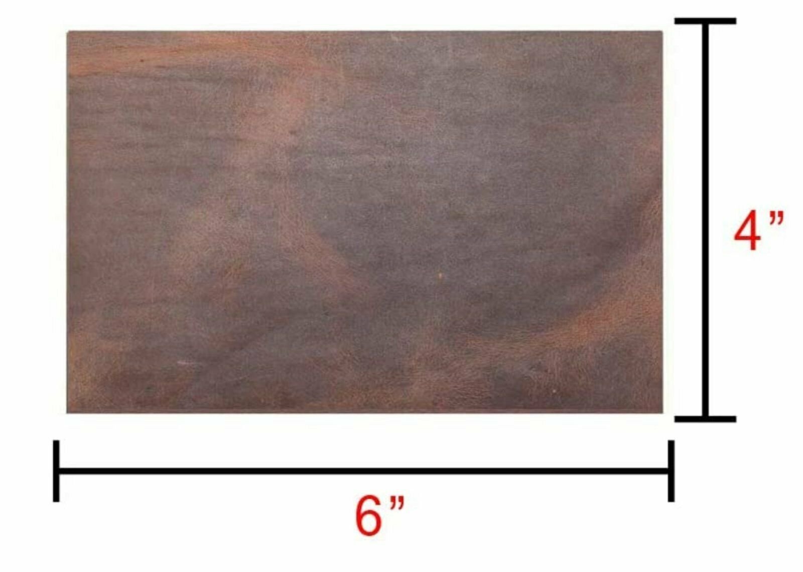 Full Grain Leather 4"x6" Set of 6 Special Offer 100% Cowhide 5/6oz (2.0mm) Brown Secondary image