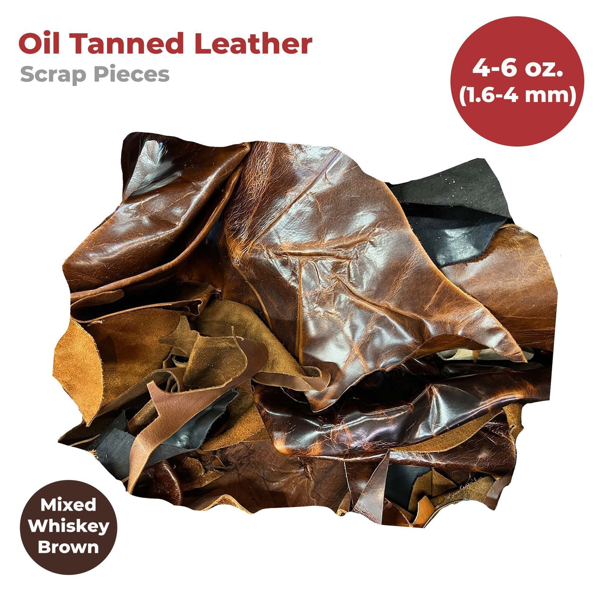 ELW Leather Scraps | Size: 1-100 LB | Genuine Cowhide Leather Remnants for Crafting, Ideal for DIY Leatherworking Projects Tooling, Holsters, Carving, Embossing, Stamping