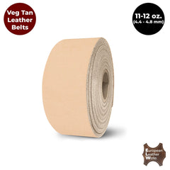 Thick Leather Strip Vegetable Tanned Import Cowhide 11-12 oz / 4mm-5mm / Perfect for Tooling Leather Crafting Belts, Straps, Harnesses, Saddle, DIY | Full Grain Leather