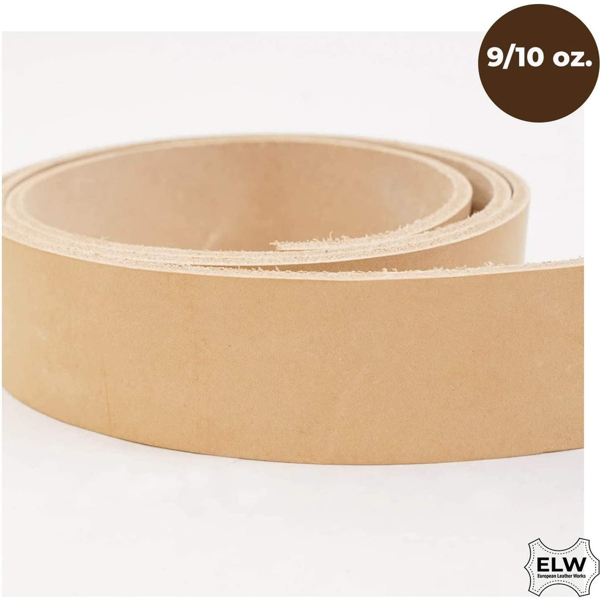 ELW Import Tooling Leather 9/10 oz Natural Belt Blanks/Strips/Straps from Full Grain Vegetable Tanned Tooling Leather up to 55" Main image