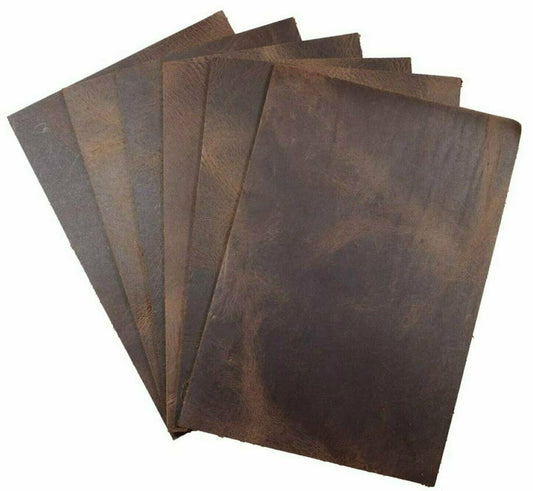 Full Grain Leather 6"x6" Set of 6 Special Offer 100% Cowhide 5/6oz (2.0mm) Brown