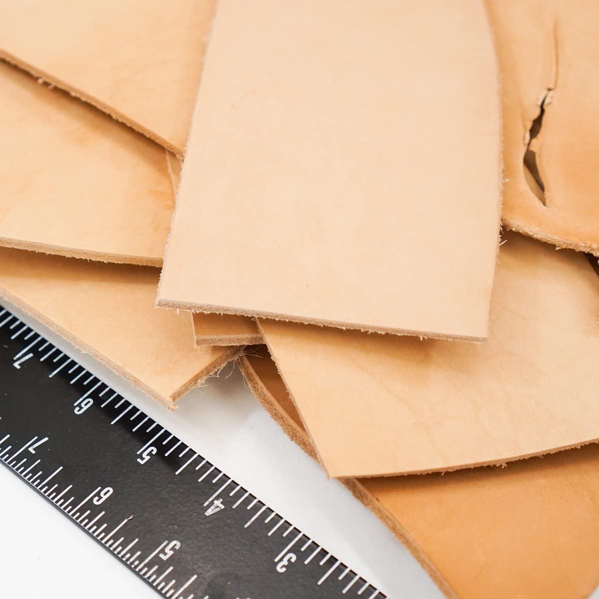 2 LB Leather Scrap Bags Lightweight to Heavy 4-10oz (2-3.6mm) Vegetable Tanned Leather Cowhide