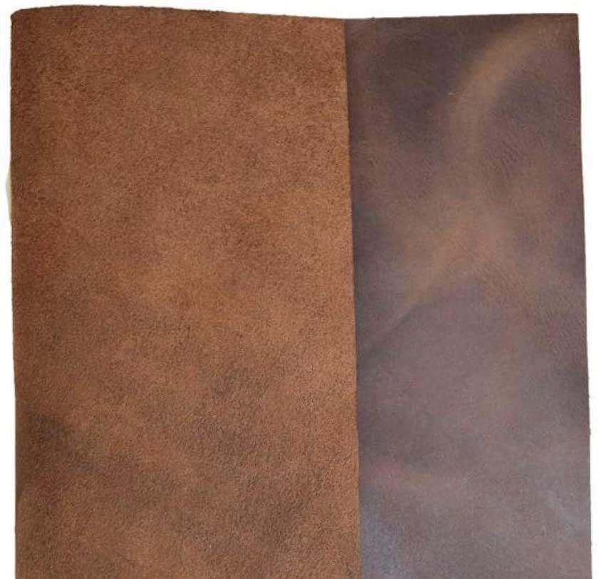 5/6 OZ BB (2.0/2.4 mm) Bourbon Brown 16''X18'' 2 pcs Set Natural Full Grain Leather Thickness for Crafts/Tooling/Hobby Workshop Secondary image