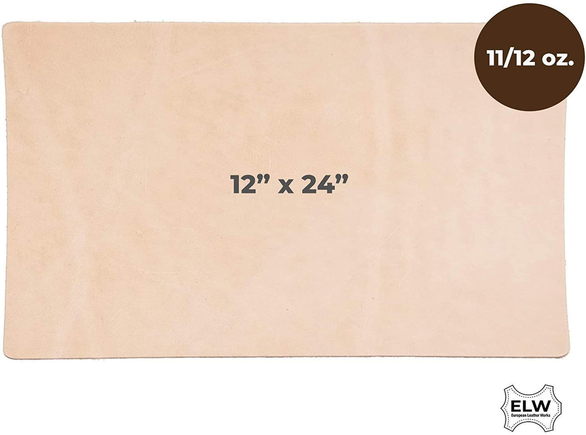 Import Tooling Craft Leather Thick Heavy Weight 11/12 oz | Pre-Cut 12"x24" | Vegetable Tanned | Full Grain | Crafts, Tooling, Hobby Workshop, Repair Main image