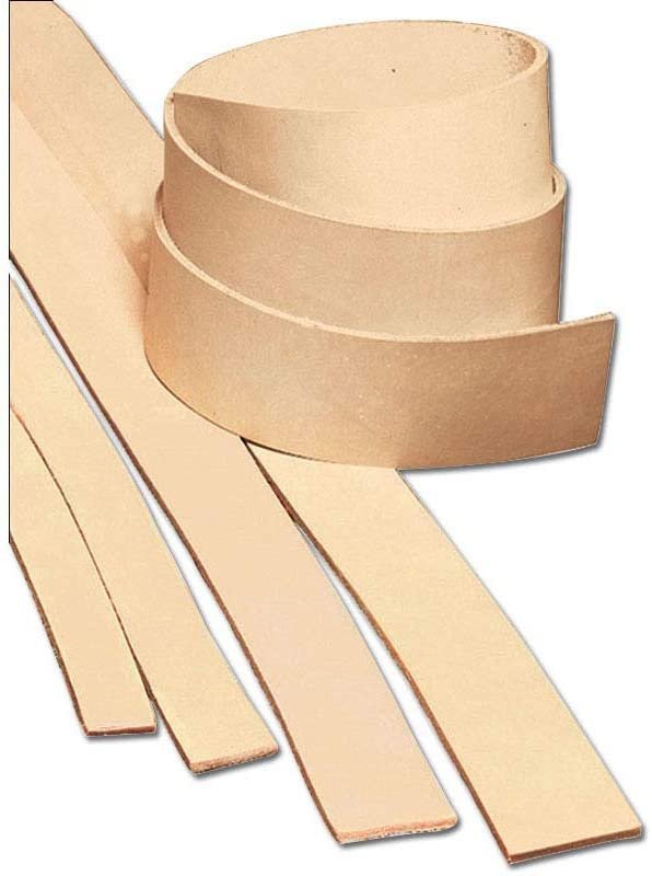 European Leather Works 8-9 oz. (3.2-3.6mm) Heavyweight Natural Vegetable Tanned Cowhide Leather Strap 2-1/2" (63 mm) x 50" (1.3 m) Main image