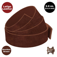 ELW Latigo Leather 5-6 oz. (2-2.4mm) Straps, Belts, Strips 84" Length Full Grain Leather Cowhide DIY Arts & Craft Projects, Clothing, Jewelry, Wrapping