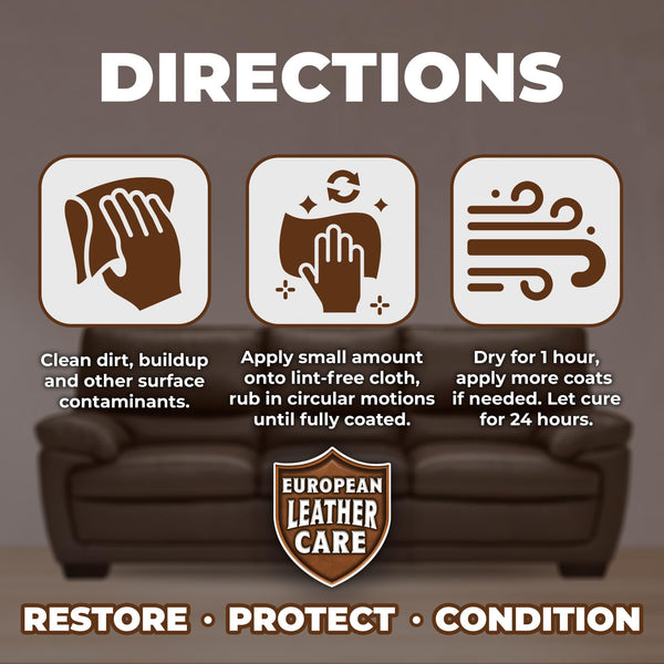 Leather Cream Conditioner & Protection - All Natural Ingredients - European Leather Care Cream - Made in the USA