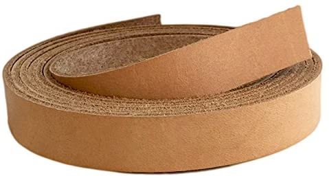 European Leather Works 9-10 oz. 3.2-4mm Vegetable Tanned Cowhide Leather Strip Sizes 1" to 3" Width X 84" Length Secondary image