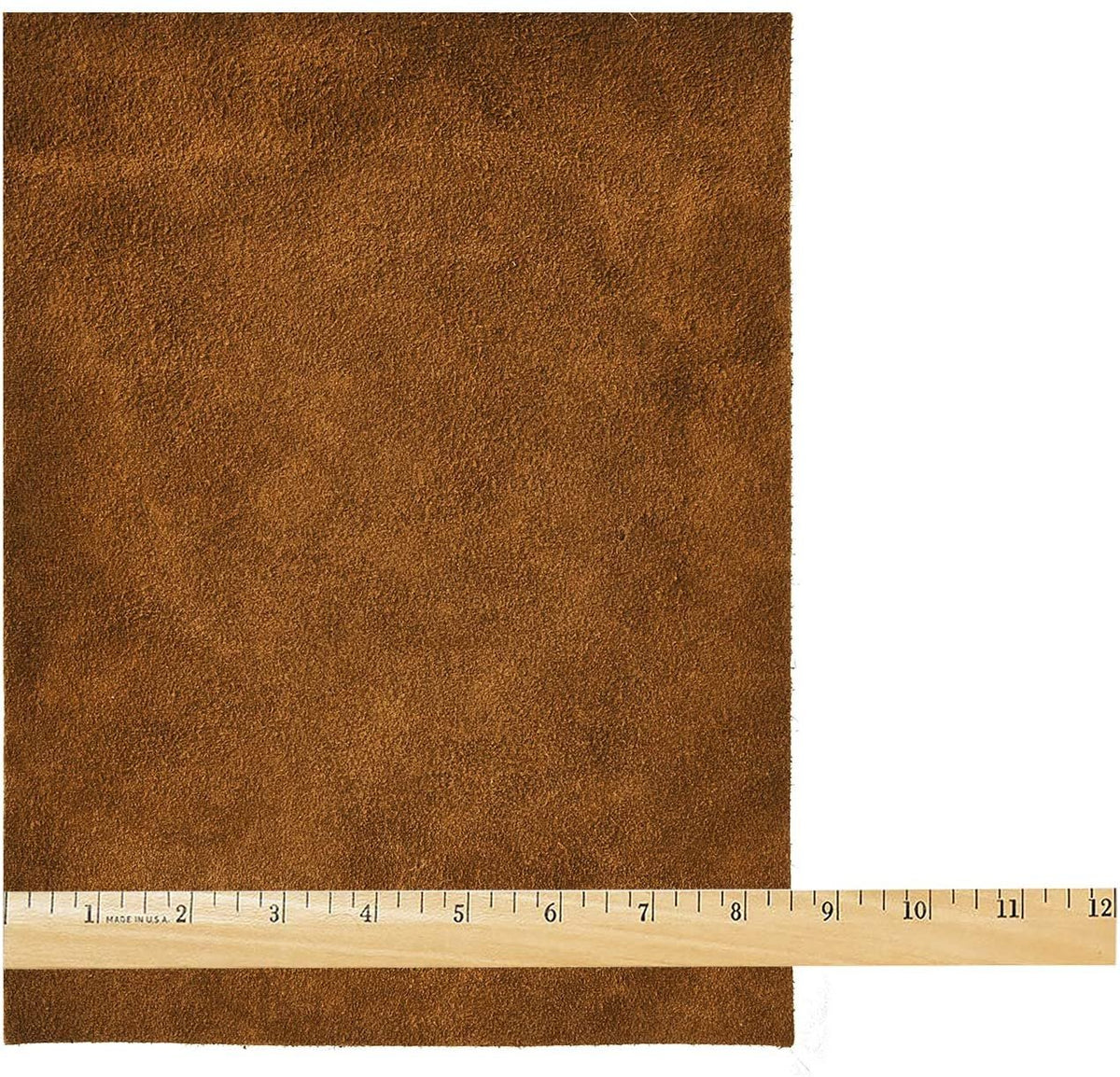 Natural Leather Suede Leather, 2-4 oz (.8-1.6mm) Medium Brown 8.5"x11" Pre Cut Cowhide Full Grain Leather Main image