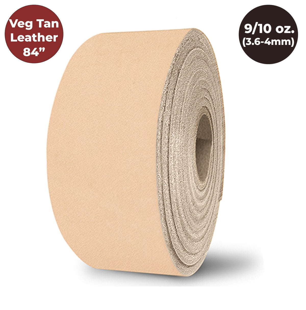 9-10 oz. (3.6-4mm) Vegetable Tanned 84" Length Cowhide Tooling Leather Strap Full Grain Main image