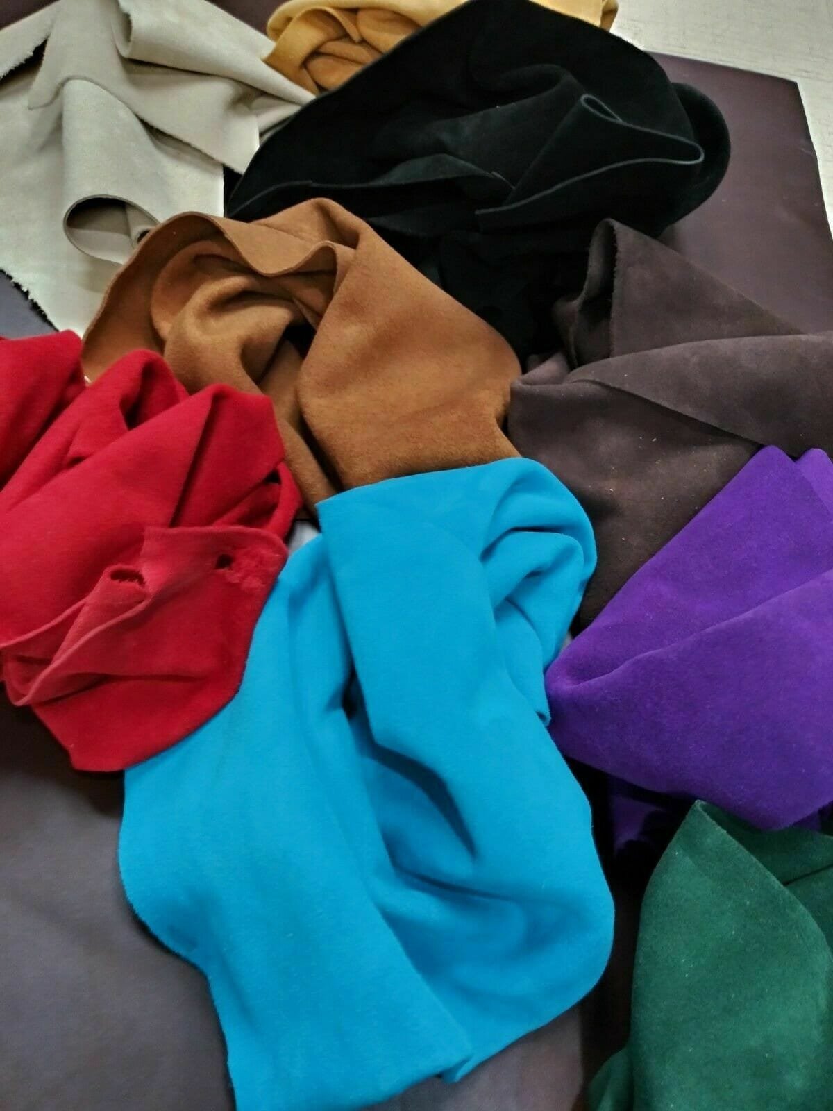 3-4 oz. (1.2-1.8mm) Suede Leather Cowhide Scraps Perfect for Crafting, Lace Leather, Jewerly Accessories, Bags, Garments, Furniture, Auto Upholstery