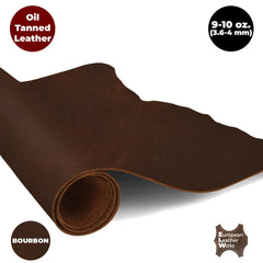 ELW 9-10 oz (3.6-4mm)  Heavy Weight Oil Tanned Cowhide Full Grain Leather for Tooling, Holsters, Knife Sheaf, Carving, Embossing, Stamping, Collar, Leash, Crafting