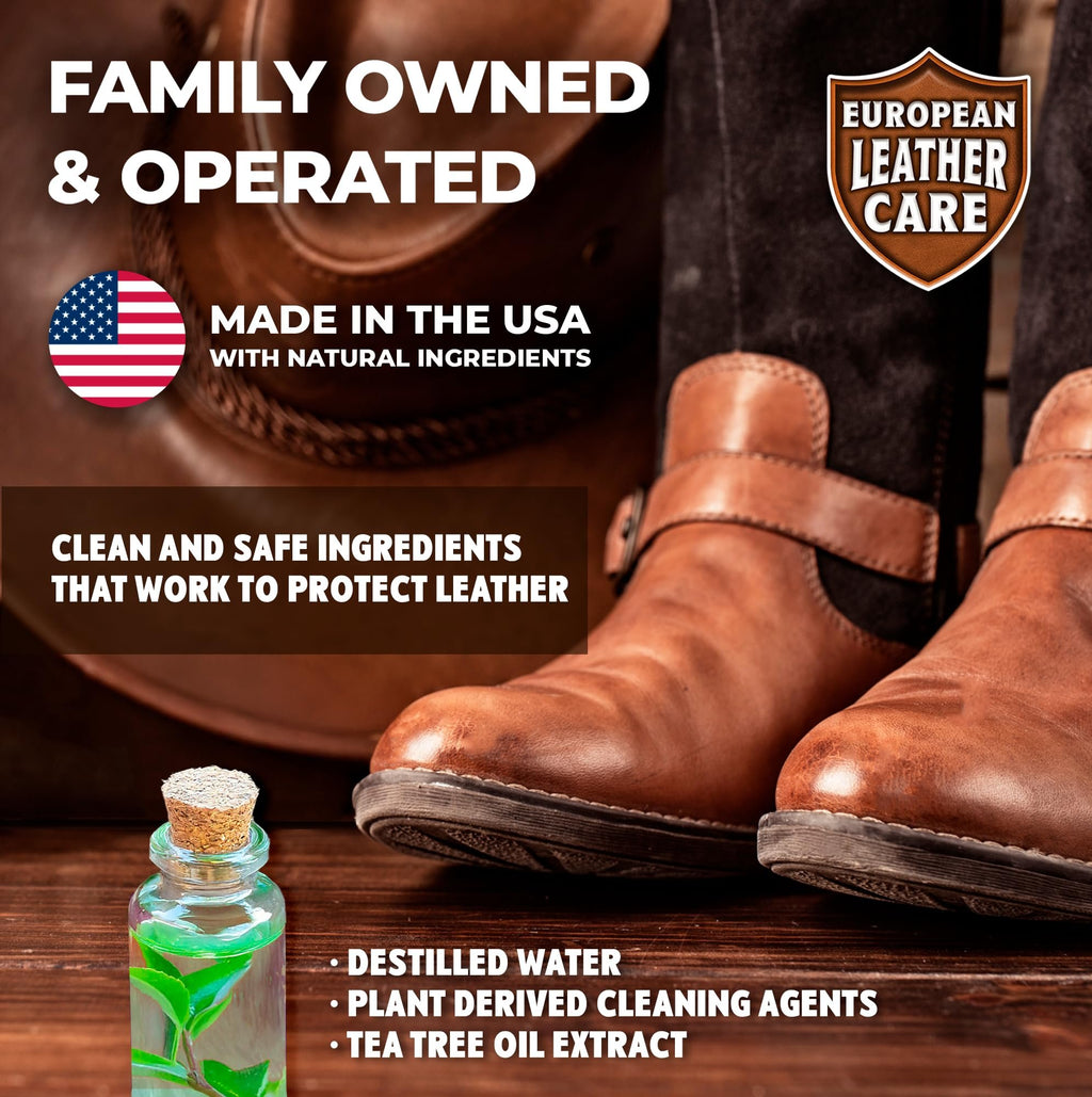 Leather Spot Cleaner  - All Natural Ingredient - European Leather Care - Made in USA