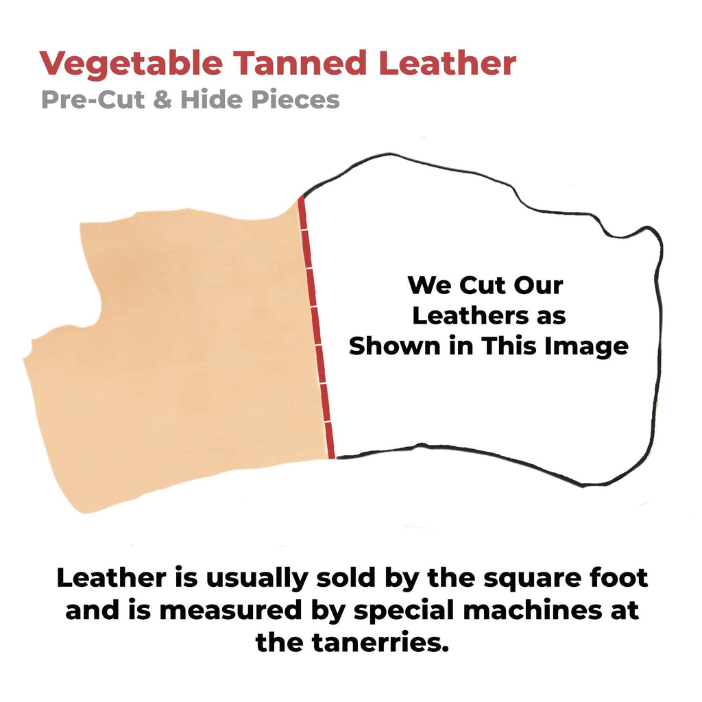 5-8 oz (2-3mm) Vegetable Tanned Leather Craftsmen Cut Tooling Leather Cowhide Full Grain Leather