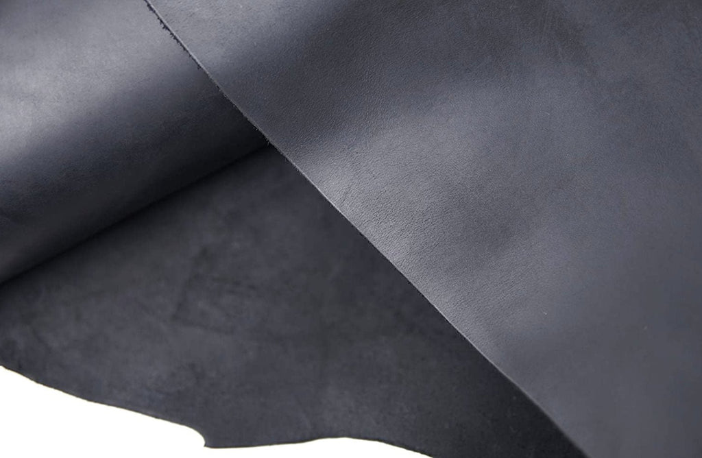 5-6 oz. (2-2.4mm) Full Grain Leather Cowhide | 24"×24" Black Charcoal